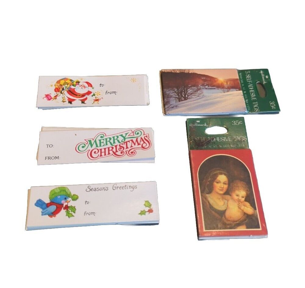 Christmas Gift Tag Package Mixed Lot Hallmark Unbranded Vintage Religious Santa